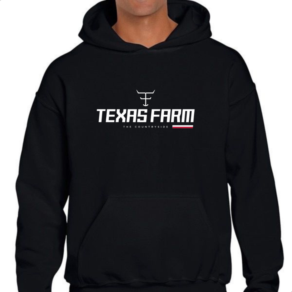 Moletom Texas Farm Blusa de Frio Country Unissex Canguru Com Capuz