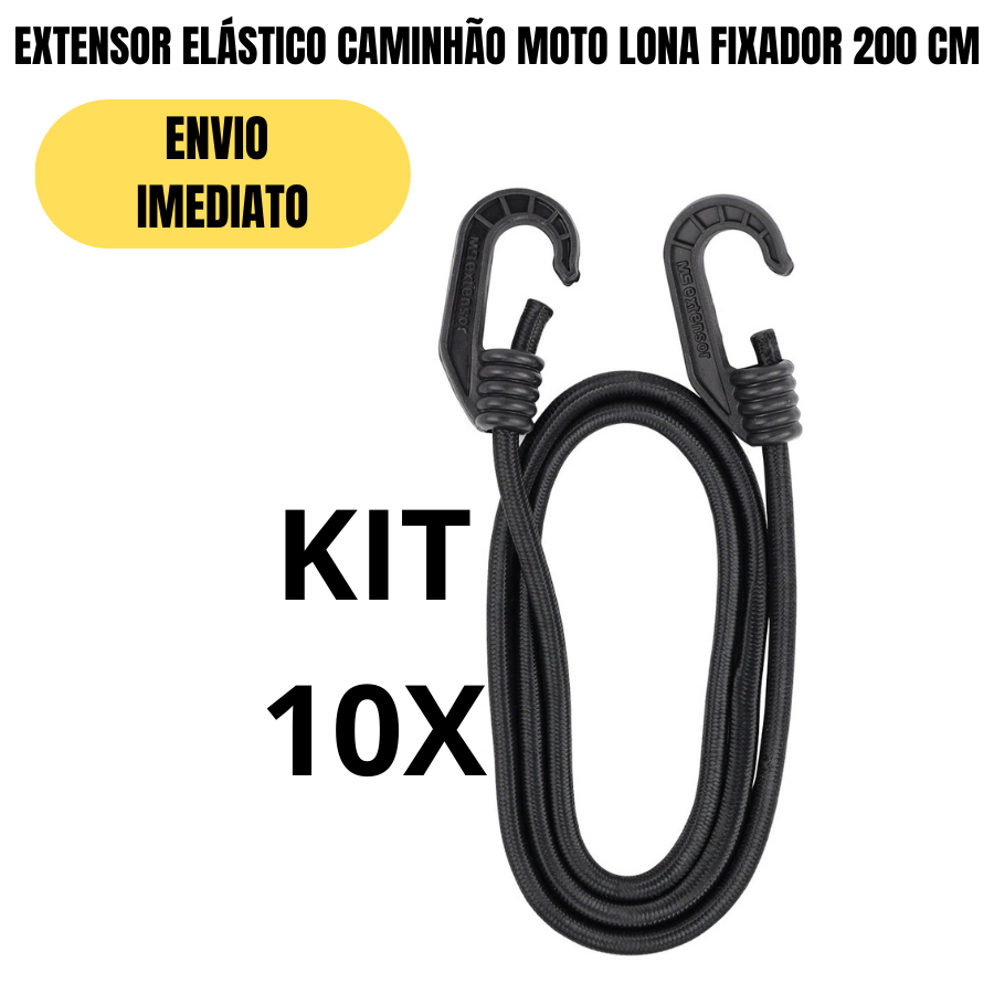 KIT ELASTICO EXTENSOR DE MOTOS LONAS CAMINHÃO ELASTICOS KIT PARA MOTOBOY MOTOQUEIRO ELASTICO DE BAU MOTO EXTENSÃO