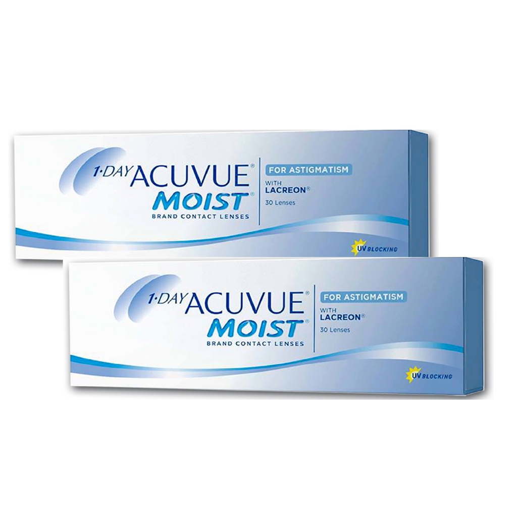 Lentes de Contato 1 Day Acuvue Moist Astigmatismo/Torica 02 Caixas em Oferta na Shopee