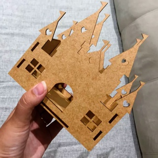 Kit 25 Centro de Mesa Castelos para Aniversários e Lembrancinhas Cachepô em MDF cru em Oferta na Shopee