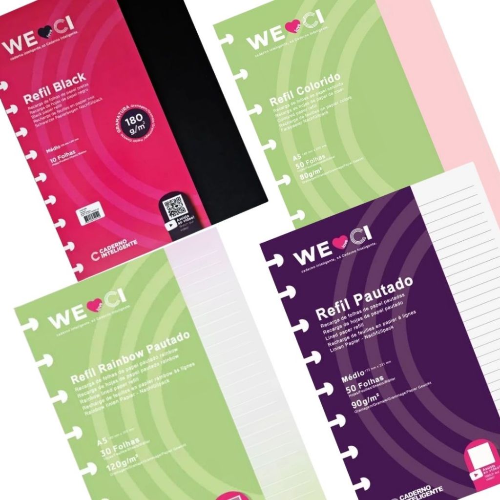 Refil P/ Caderno Inteligente Todos os Tamanhos em Oferta na Shopee