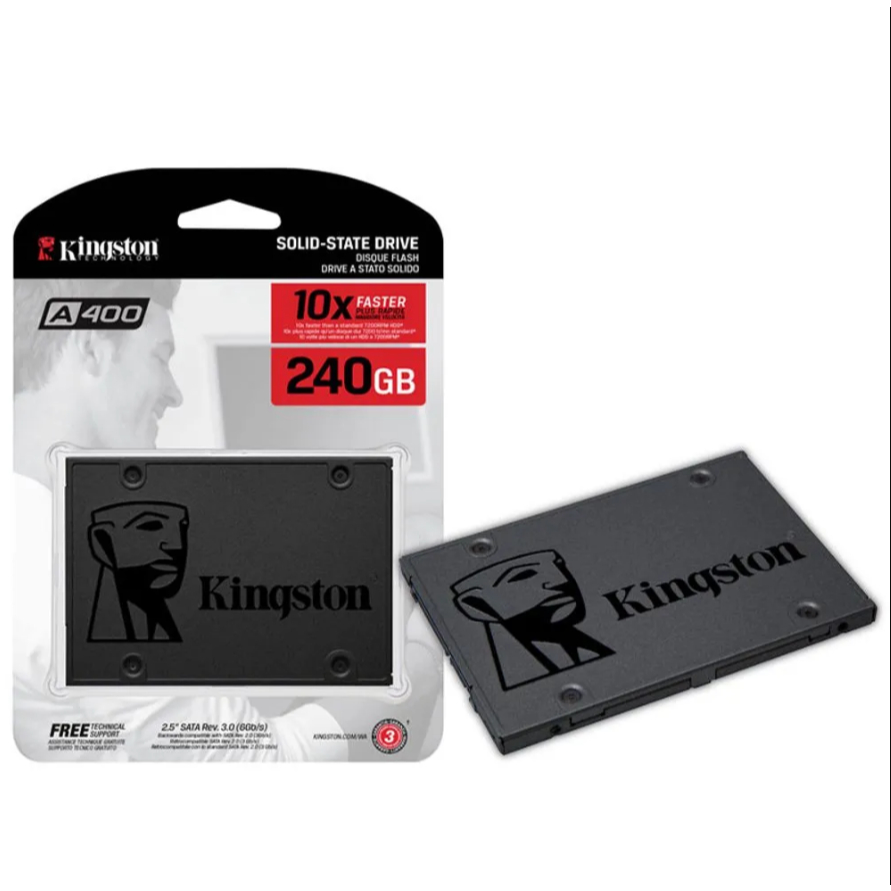 SSD Kingston A400 240GB SATA III 2.5” Original Alta Velocidade Preto