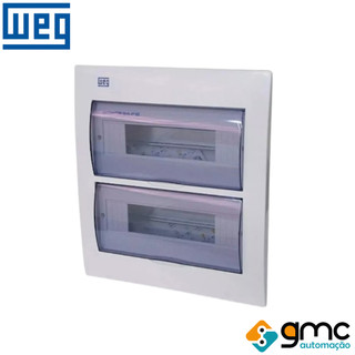 Quadro Distribuição Centrinho 24 Disj Embutir Tamp Fumê Weg