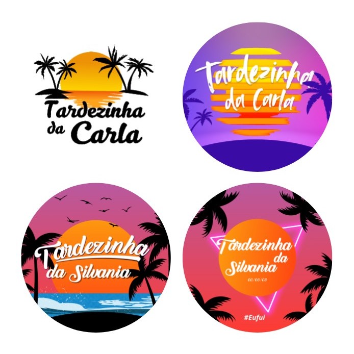 100UNI 4X4 Adesivos TARDEZINHA - REDONDO em Oferta na Shopee