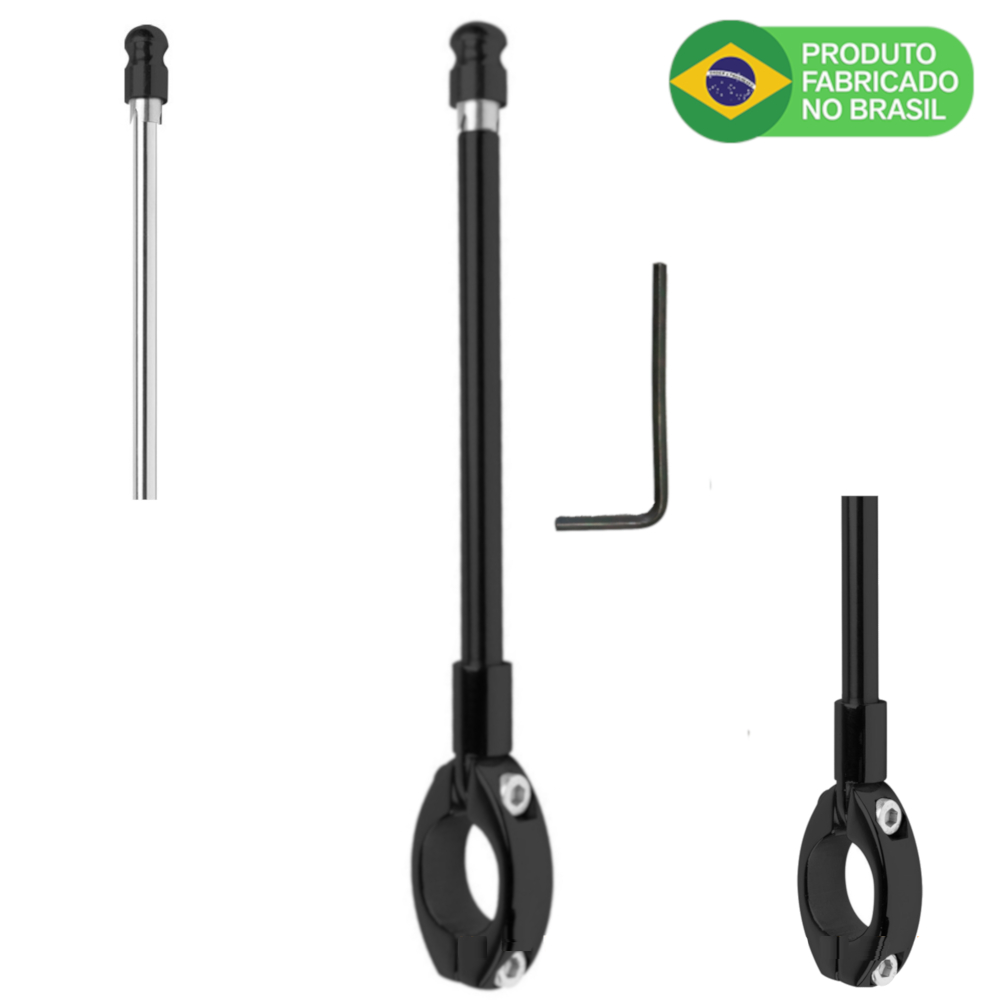 Antena Anti Pipa Guidão Retrátil Aço Inoxidável Corta Linha Chilena Proteção Cg 160 Fan Cb 300 Fazer 250 Factor Ybr