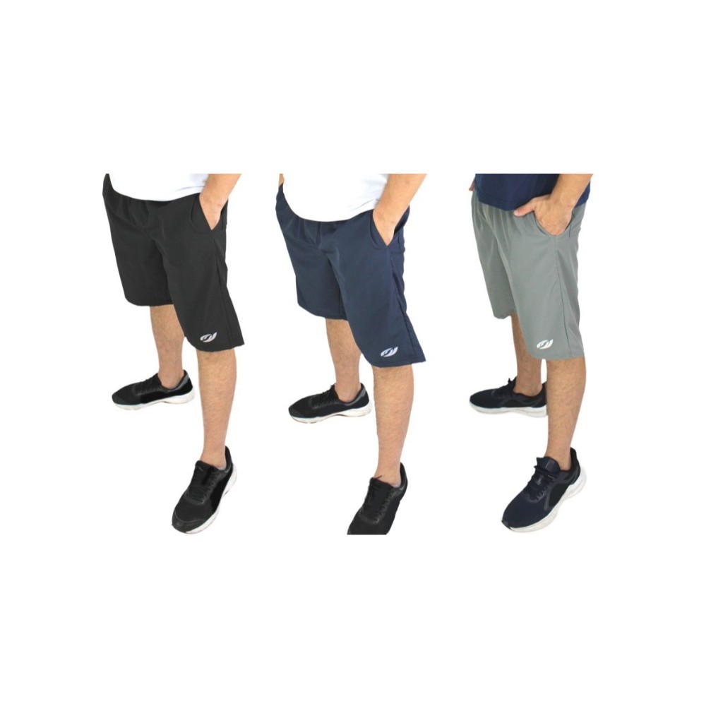 kit 3 Bermudas Elastico Tactel com Elastano  Masculina
