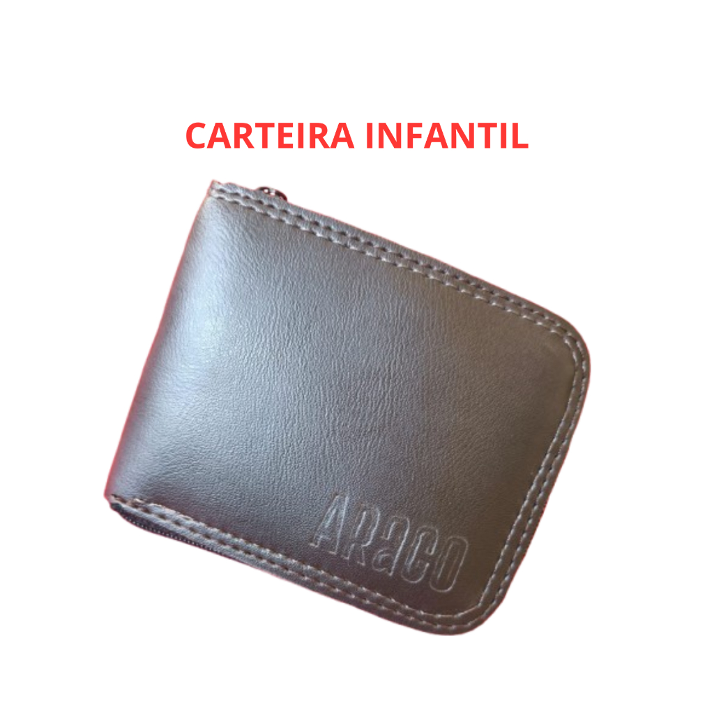 Carteira Masculina Infantil Crianca Ziper Porta Cartao Menino