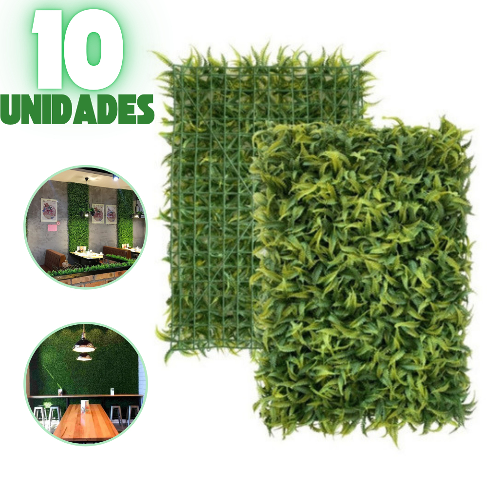 Kit 10 Placa De Samambaia Cheia 40x60 Jardim Vertical Artificial em Oferta na Shopee