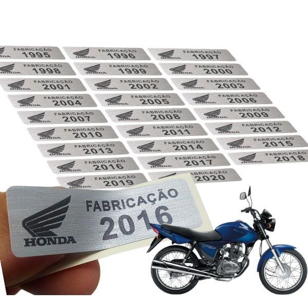 ADESIVO ANO DE FABRICAÇÃO MOTOS HONDA / SELO INDICAÇÃO DO ANO DE PRODUÇÃO / PADRÃO DE ÉPOCA em Oferta na Shopee