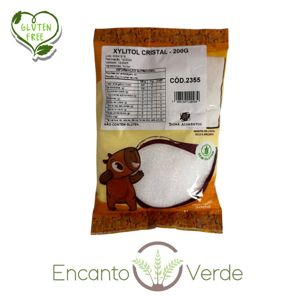 Xylitol sem glúten Tainá Alimentos - pacote 200g