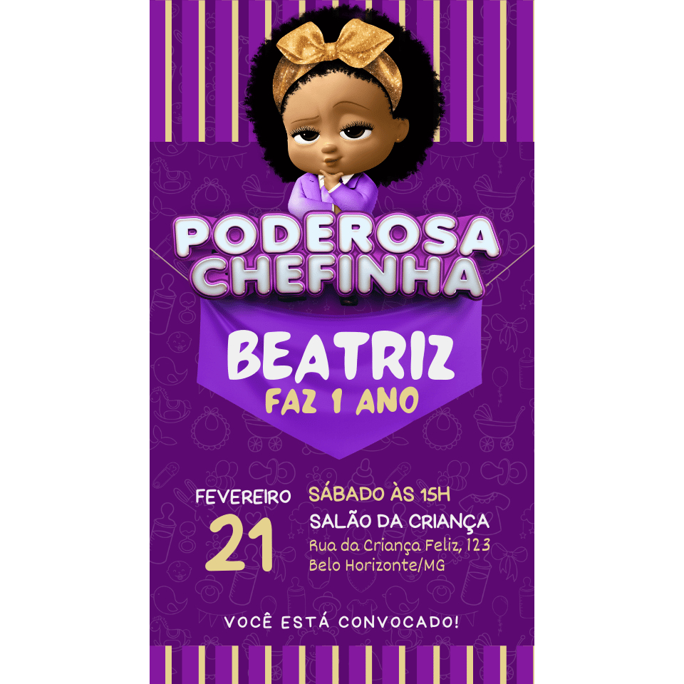 30 Convites Personalizados Aniversário Poderosa Chefinha (físico + arte) 29