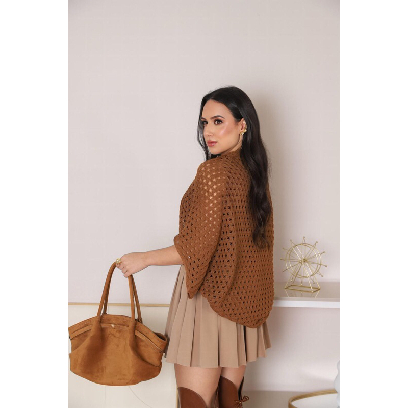 Cardigan Kimono Feminina Tricot  Casulo Moda Verão Cardigã Manga Larga Leve em Oferta na Shopee