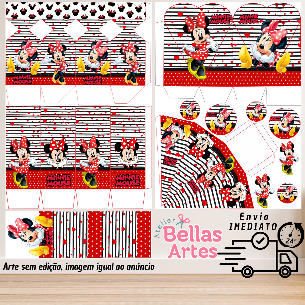 KIT LEMBRANCINHAS MINNIE VERMELHA COM 80/160 ITENS (sem nome) - Envio Imediato em Oferta na Shopee