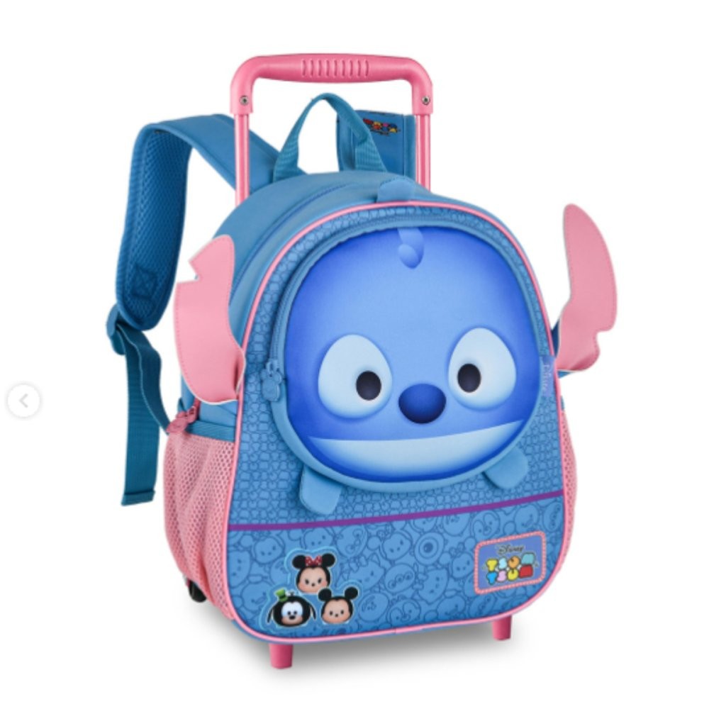 Mochila de Rodinhas Bolsa Infantil Crianças Aulas Escolar Mala Viagem Stitch Maria Clara & JP