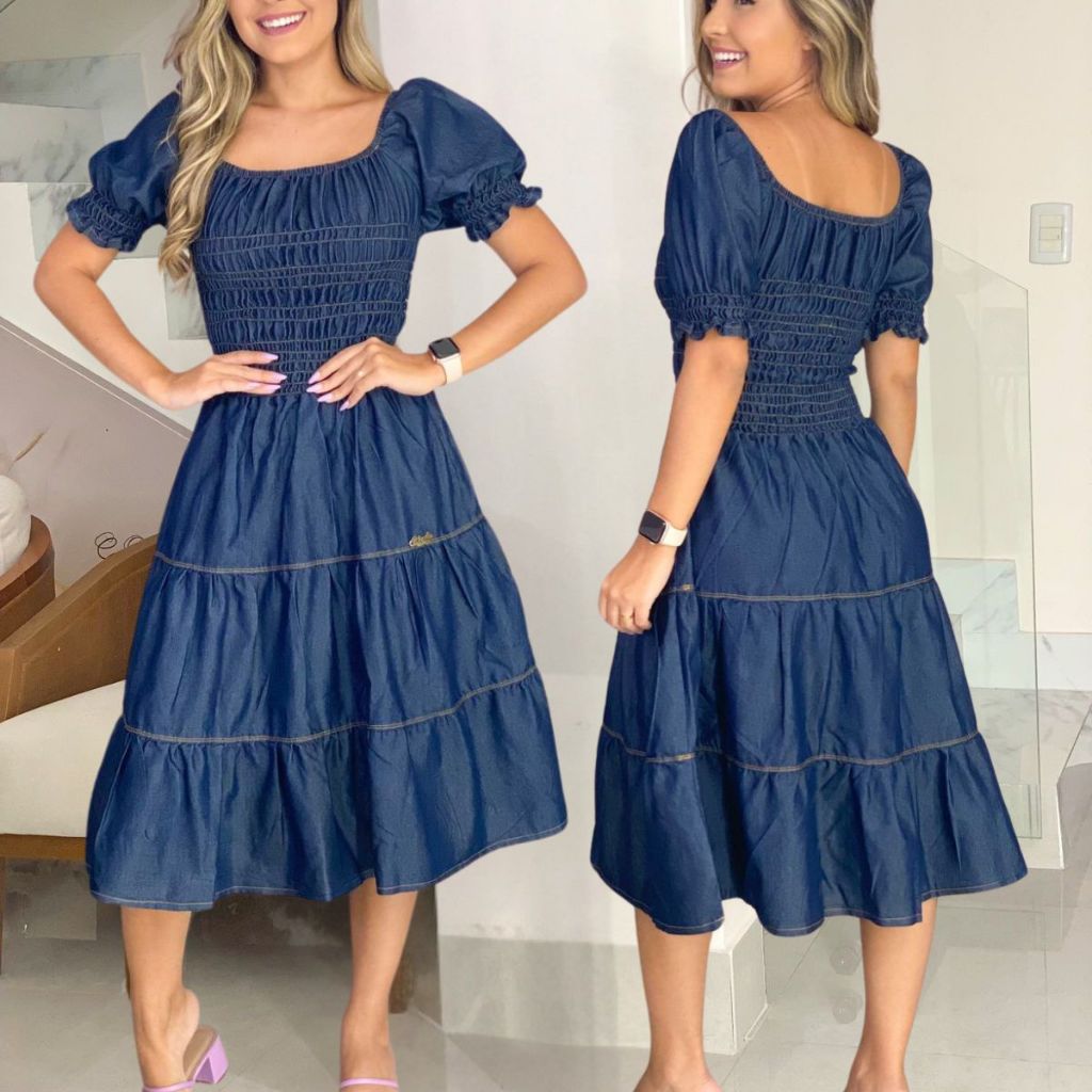 Vestido Jeans Soltinho: Onde Comprar | BuscaProdutos