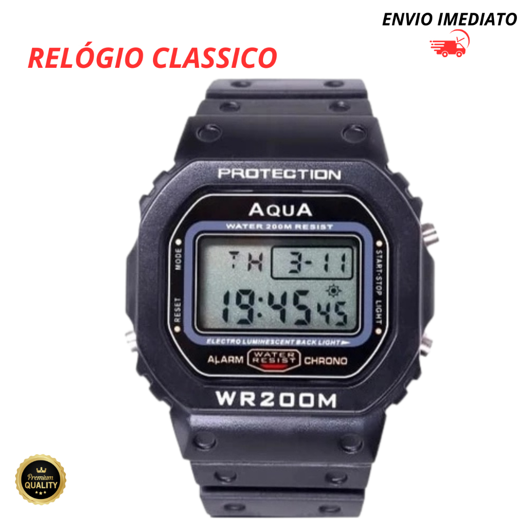 Relógio Masculino Digital Aqua A Prova D´agua Clássico Militar Vintage Moderno Esportes Unisex em Oferta na Shopee