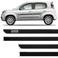 FRISO LATERAL FIAT NOVO UNO VIVACE 10/21 4 PORTAS OPCIONAL MODELO FACAO COM NOME GRAVADO AUTO COLANTE (JOGO 4 PECAS) PRE