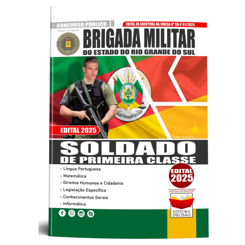 Apostila Concurso Soldado De Primeira Classe Da Brigada Militar Do Rio Grande Do Sul - 2025