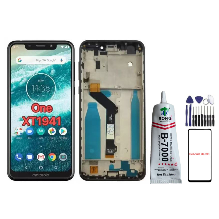 Tela Frontal Display Lcd Touch Moto One Xt1941-3 Com Aro / Sem Aro - A Pronto Entrega em Oferta na Shopee