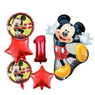 Kit C/6 Balão Metalizado Mickey Mouse /Estrela/Redondo em Oferta na Shopee