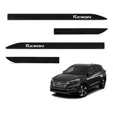 FRISO LATERAL HYUNDAI TUCSON 16/20 4 PORTAS OPCIONAL MODELO FACAO COM NOME GRAVADO AUTO COLANTE (JOGO 4 PECAS) PRETO GRI