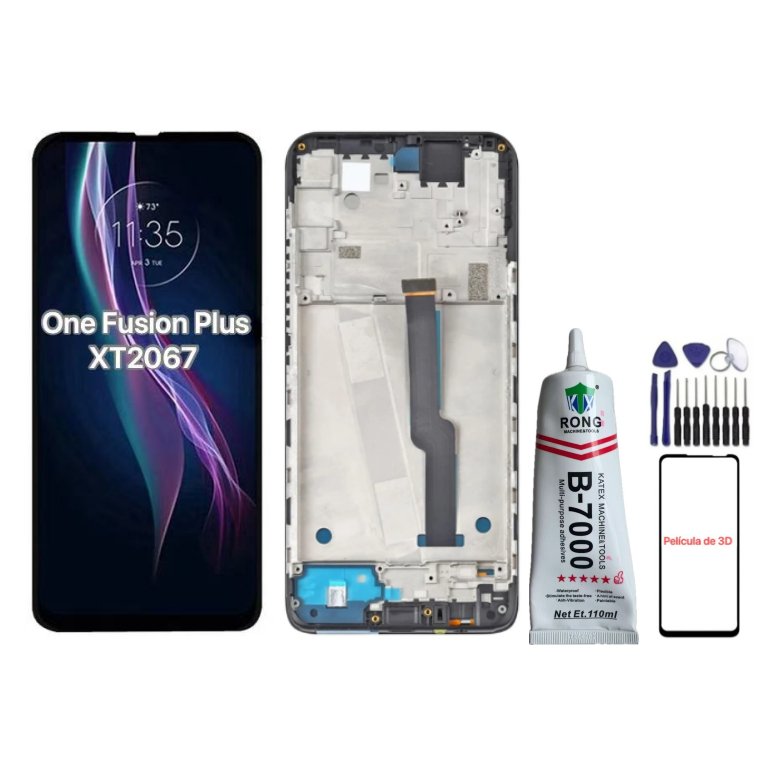 Tela Frontal Touch Display Lcd Compatível Moto One Fusion Plus Xt2067 - A Pronto Entrega