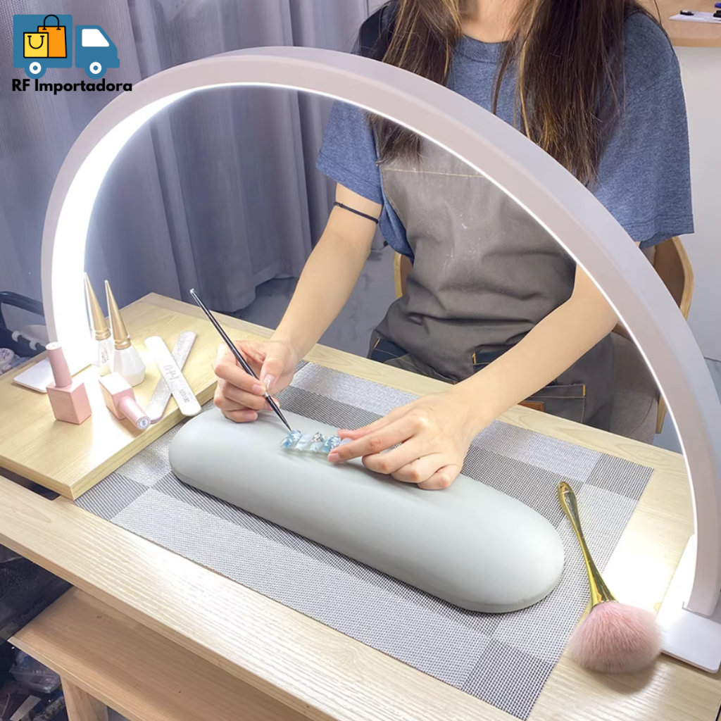 Luminária Arco Meia-Lua De Mesa Para Manicure, Estética, Unhas Com Controle
