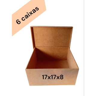 6 caixa convite 17x17x8 caixa mdf em Oferta na Shopee
