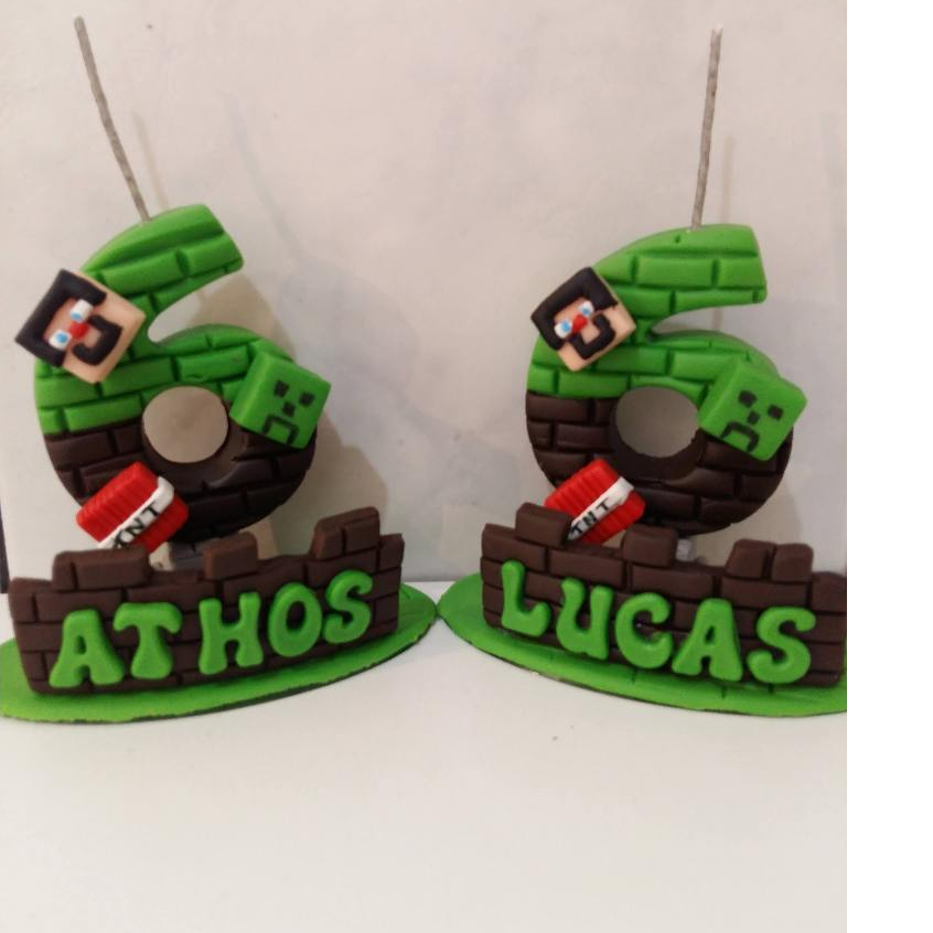 Vela Minecraft, Artesanal  Vela de Aniversário, Festa, Topo de bolo Minecraft, Decoração Minecraft