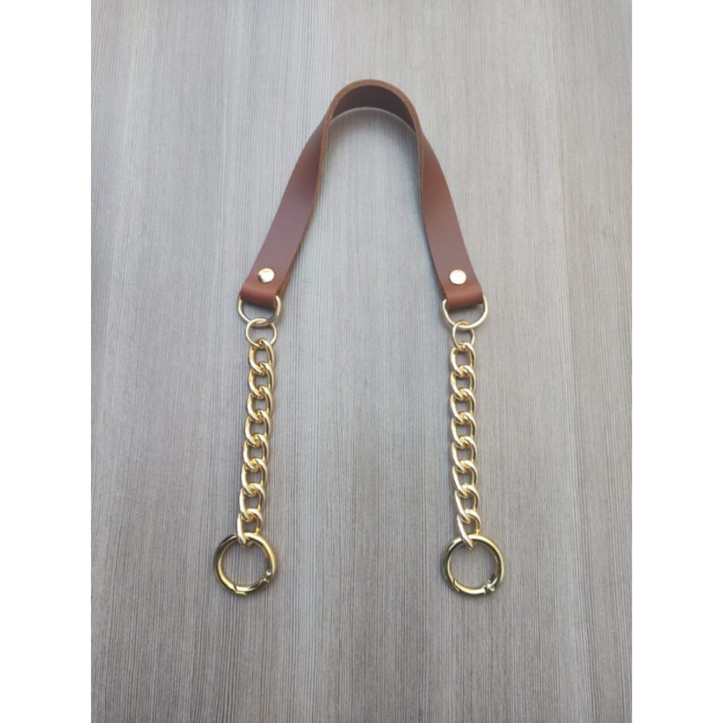 Alça de Couro com Corrente 55cm,para bolsas,bolsas de croche em Oferta na Shopee