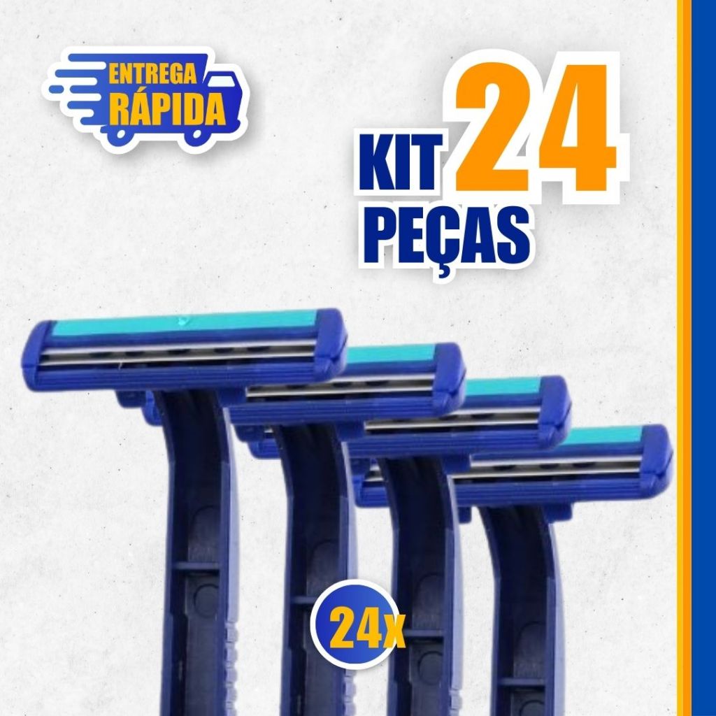 KIT 24/12 Prestobarba Aparelho de Barbear 2 Lâminas Com Fita Lubrificante Barbeado Descartável PROMOÇAO em Oferta na Shopee