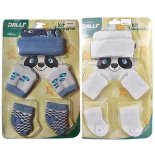 Kit 2 Touquinha Luva e meia Bebe Menino Lembrancinha Maternidade em Oferta na Shopee