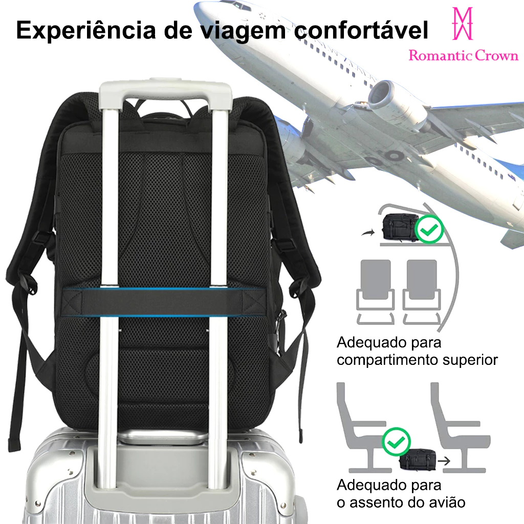 Mochla de Viagem Masculino e Feminina Impermeável e Reforçada com Compartimento para Notebook — foto 5