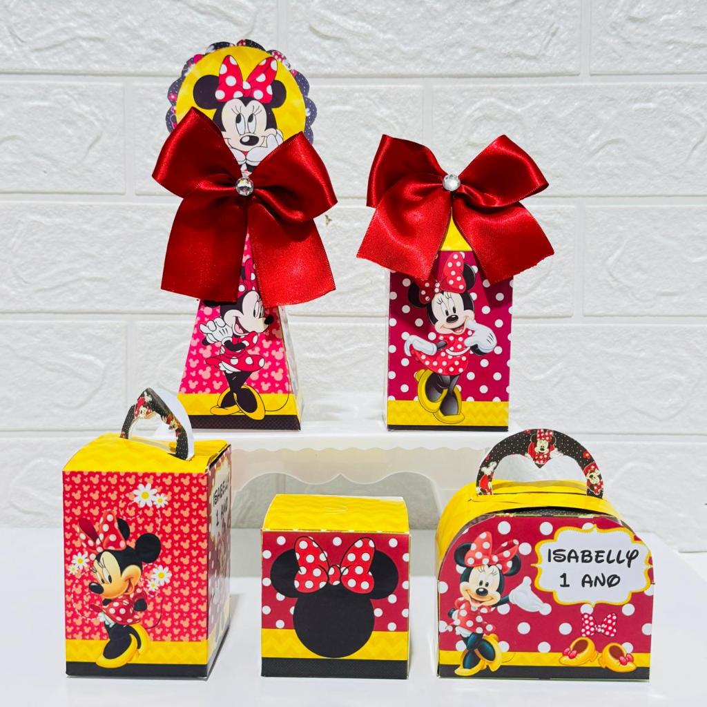 Kit Festa Minnie Vermelha - Personalizados Lembrancinhas - Festa Infantil - Aniversário / PEGUE E MONTE