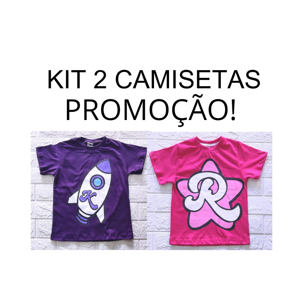 KIT 2 Camisetas Emily Vick e Katlen Alta qualidade Promoção Roxa e rosa promoção Tecido bom