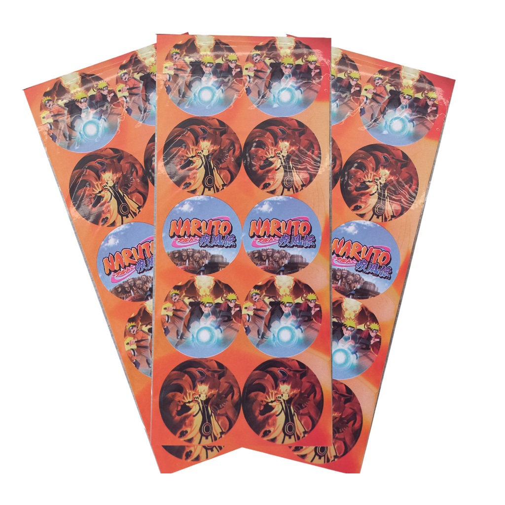 Adesivos Etiquetas Tema Naruto Shippuden Anime Decoração Enfeite Festa De Aniversário Infantil