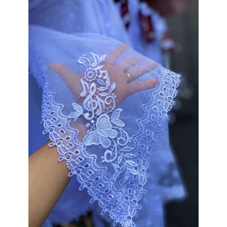 Véu CCB Congregação Algodão Organista Notas Musical Bico Redondo ou Quadrado Renda Guipir Mod-046 em Oferta na Shopee