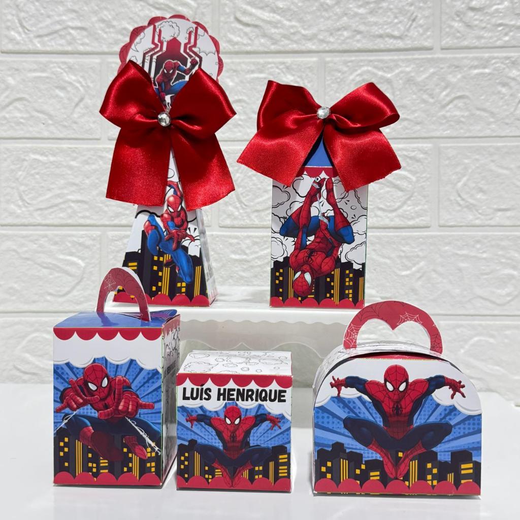 Kit Festa Homem Aranha - Personalizados - Lembrancinhas - Festa Infantil - Aniversário / PEGUE E MONTE
