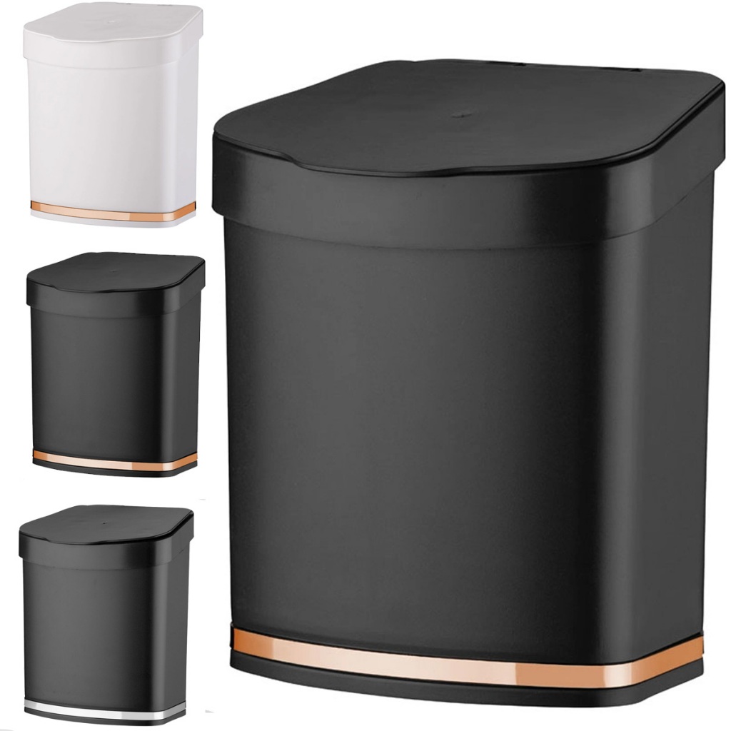 Lixeira Basculante Escritório 2,5 Litros Cozinha Banheiro Lavabo Pia C/ Tampa Preto Rose Gold Future em Oferta na Shopee