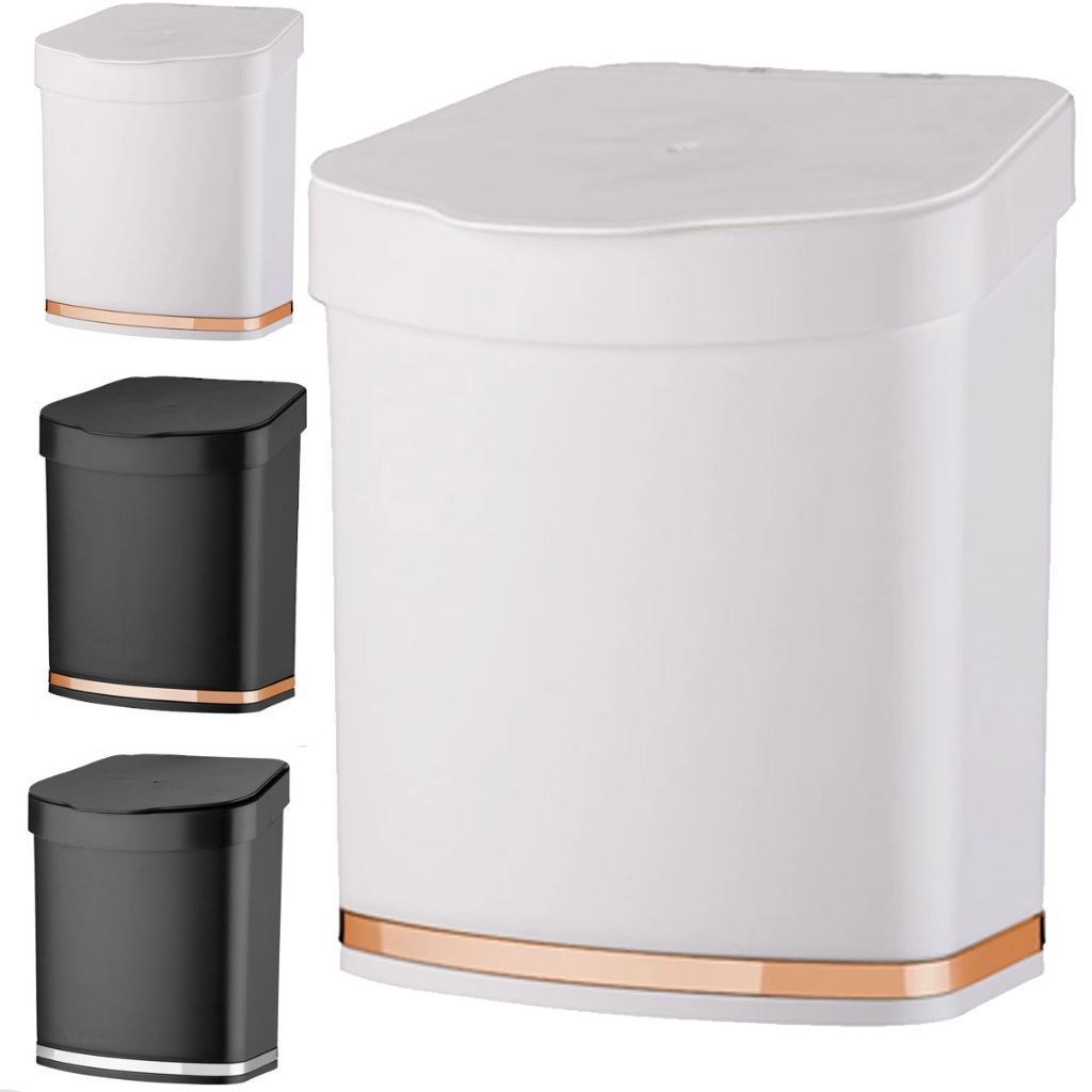 Lixeira Basculante Escritório 2,5 Litros Cozinha Banheiro Lavabo Pia Tampa Branco Rose Gold Future em Oferta na Shopee