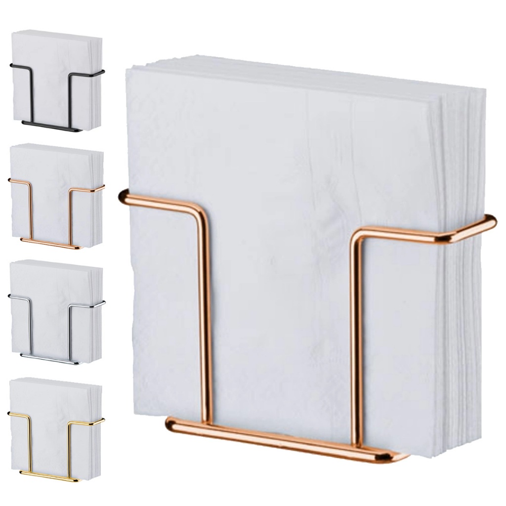 Porta Guardanapos Suporte Apoio de Papel Aço Mesa Restaurante Lanchonete Rose Gold Future em Oferta na Shopee