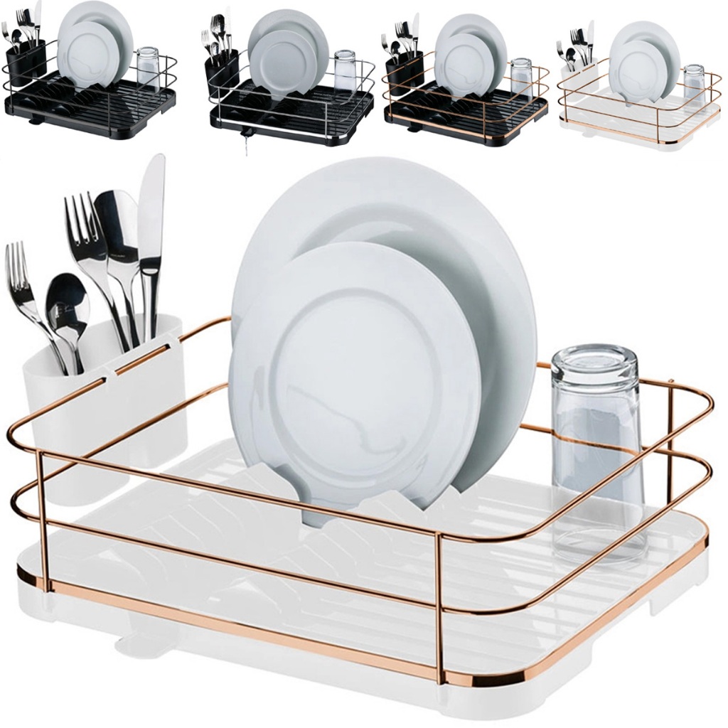 Escorredor de Loucas Pratos Talher Copos Com Bico de Escoamento Cozinha Branco Rose Cozinha Future - Home & Living