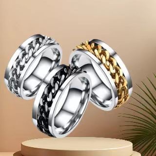 Anel de garrafa de cerveja masculino giratório, anel de corrente de aço inoxidável, anel criativo em Oferta na Shopee