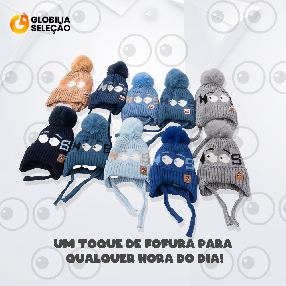 Gorro Touca Infantil Criança Menino Menina Tricotado Quente Fashion Para 3 a 9 anos MZ0369...