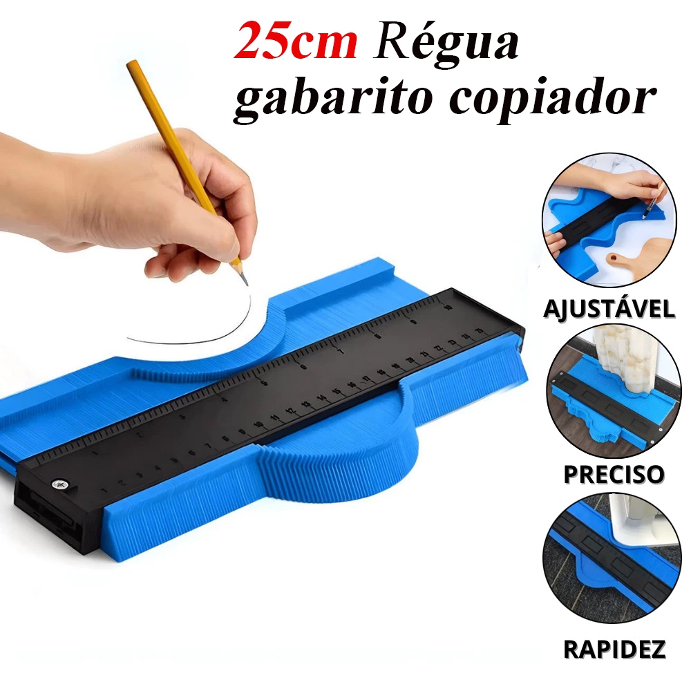 25cm Régua Gabarito Copiador Modelador De Contornos Pisos Obra Construção medidor Perfil Quinas em Oferta na Shopee