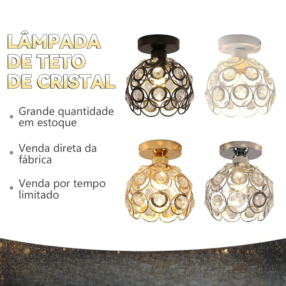 Luminária De Teto Cristal Simplicidade Moderna Corredor Sala De Estar Varanda Quarto(85-256V)