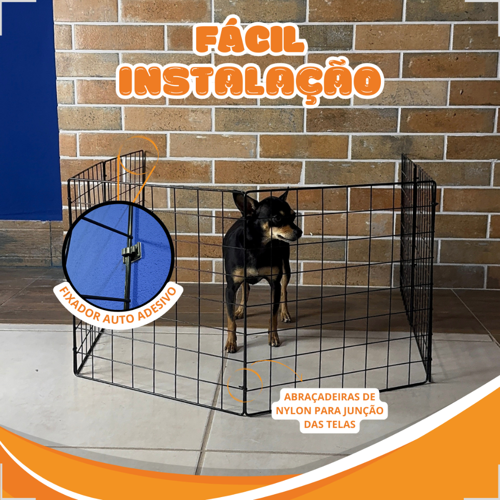 Módulo Pet Cercadinho 40x40 Grade Reforçada Para Animais Pequenos Tartaruga Cachorro