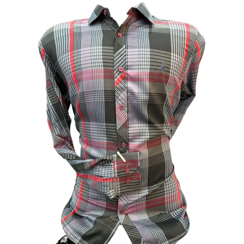 camisa social manga longa xadrez 35%algodão 65%poliéster não amassa passa fácil fábrica china Tamanho 1-7 em Oferta na Shopee