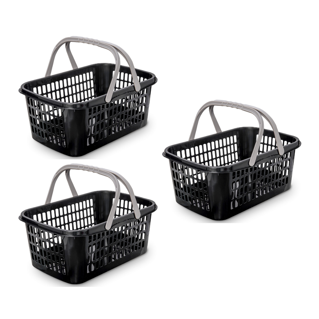 Kit 3 Cestas Plásticas Supermercado 9L Cestinha Compras com Alça - Usual Utilidades em Oferta na Shopee
