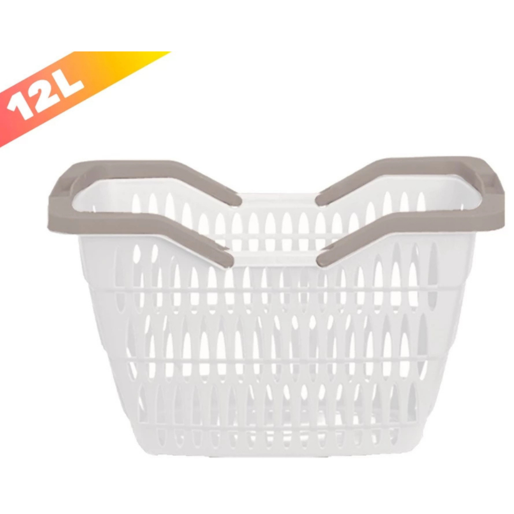 Cesta Plástica Supermercado 12L Cestinha Compras com Alça - Usual Utilidades